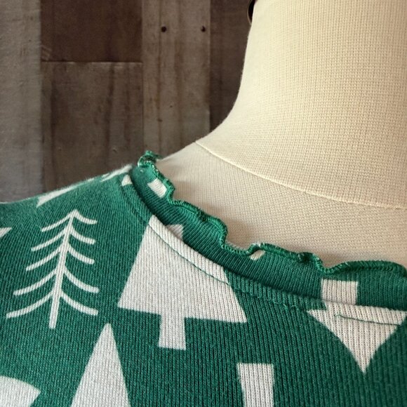 Hanna Andersson green Christmas tree long sleeve dress girls size 12 holiday - Picture 3 of 11
